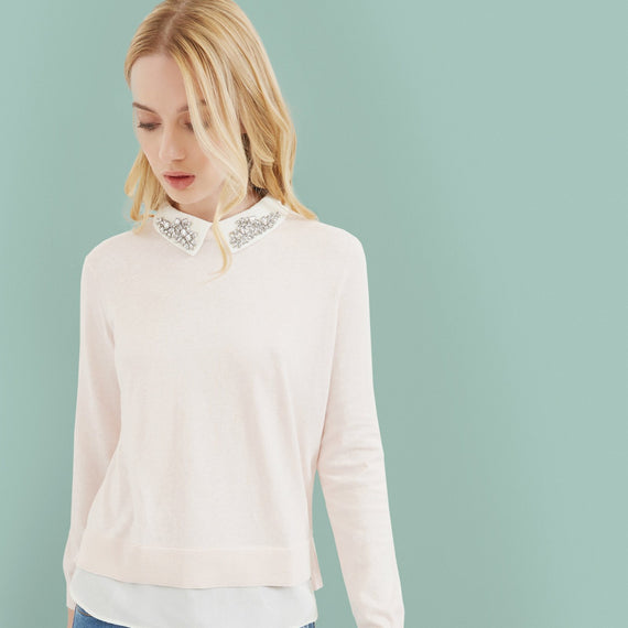 Miriah Embellished Collar Jumper