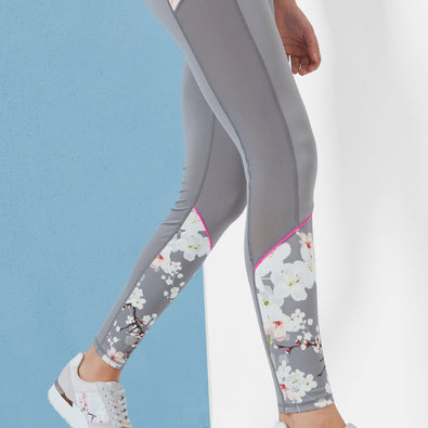 Myuni Oriental Blossom Mesh Panel Leggings